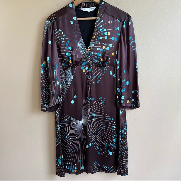 Trina Turk Dresses & Skirts - TRINA TURK brown satin retro print dress size 6